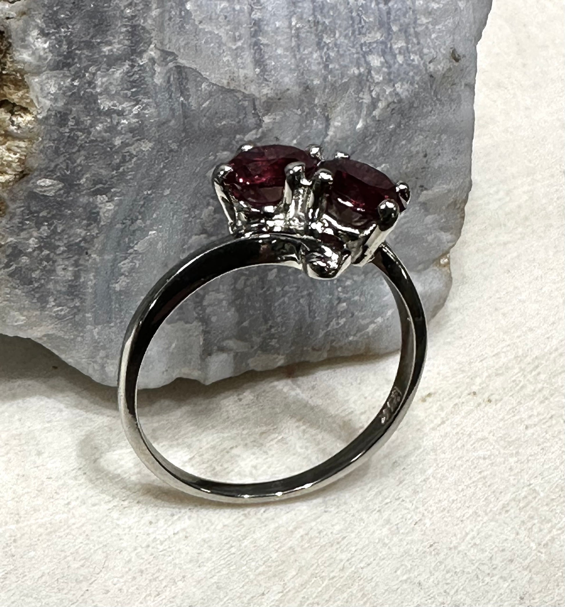 Vintage Ruby White gold Ring 10kt Gold The Stone are Synthetic July Birthstone Art Deco Piece